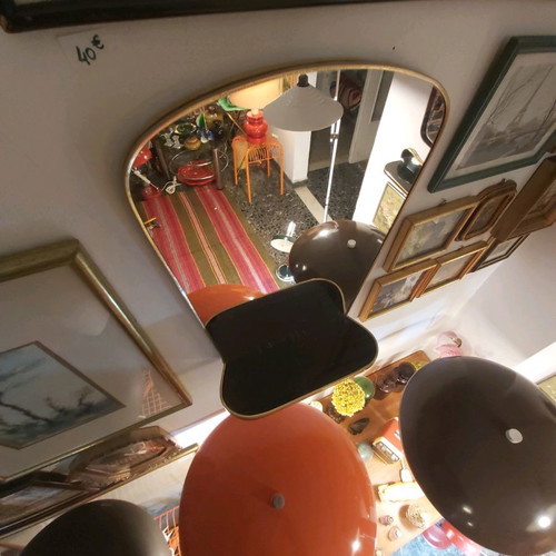 Vintage mirror with integrated shelf 42x31