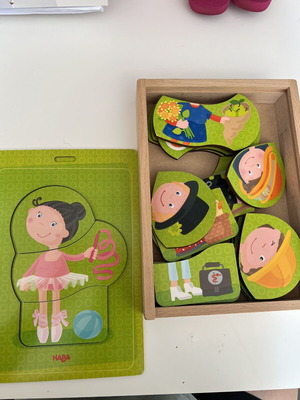 Haba wooden educational puzzle toy with professions