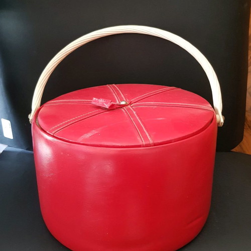 Old sewing box for ribbons, lace and sewing supplies used