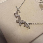 Swarovski necklace with butterflies like new, silver