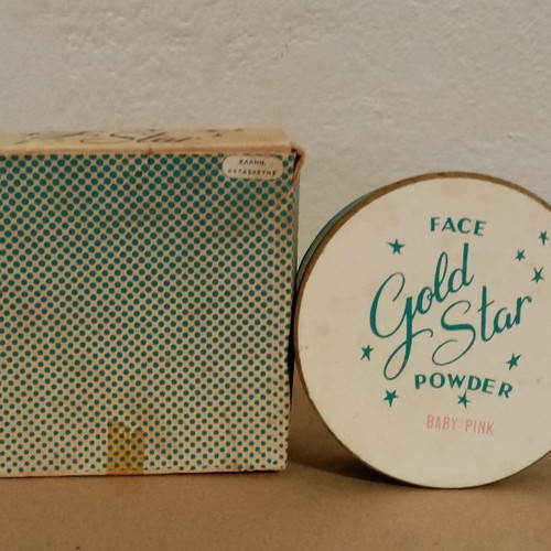 Gold Star Face Powder collectible vintage sealed, like new