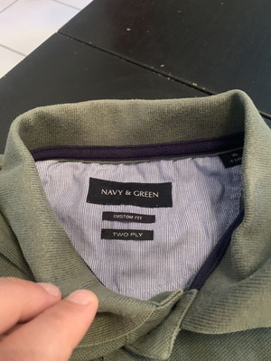 Navy & Green polo XL like new, 2ply custom fit