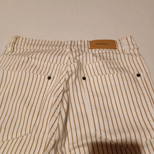 Stradivarius striped white pants, five-pocket, slim fit, high waist, like new