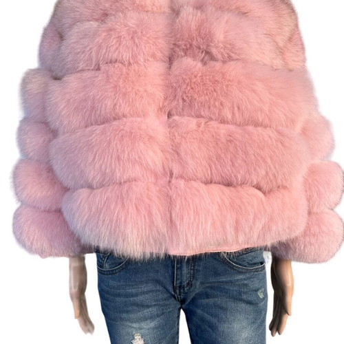 Richmond Pink Fox Fur Coat like new, size L-XL
