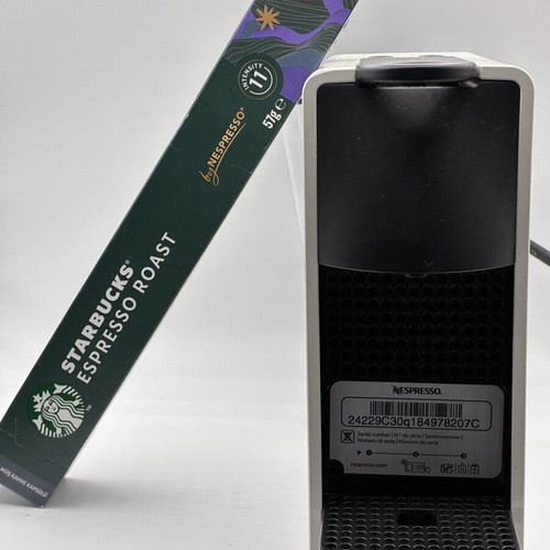 Nespresso Essenza Mini White coffee machine like new with Starbucks capsules