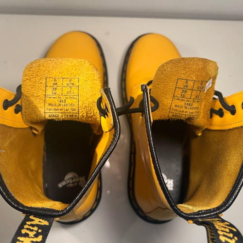 Dr Doc Martens Pascal Smooth Yellow 1460 8 Hole Ankle Boots New EU 38