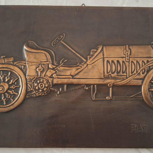 Fiat Chalcography Used Vintage Copper Engraving