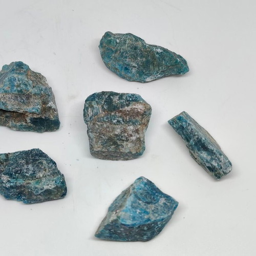 Natural Raw Blue Apatite 6 Pieces 106g