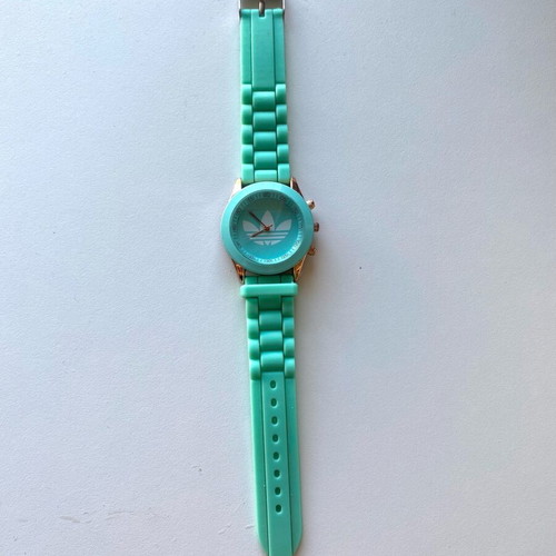 Adidas stainless steel watch like new, green turquoise