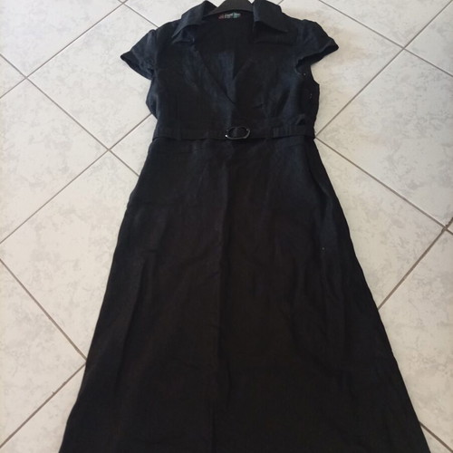 Black midi linen dress like new, very elegant