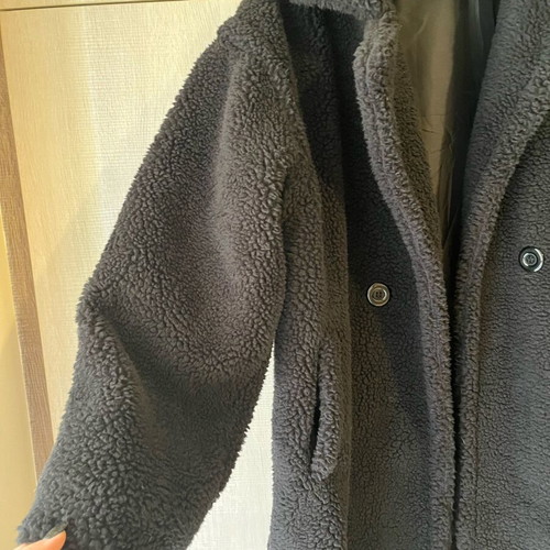 Anran black coat like new, synthetic wool, size L