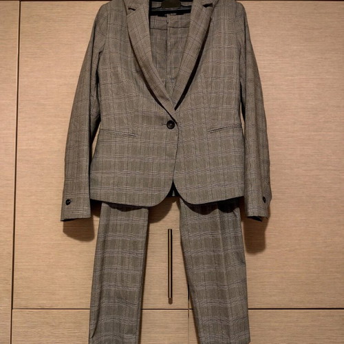 Zara women's gray checkered suit like new, size M