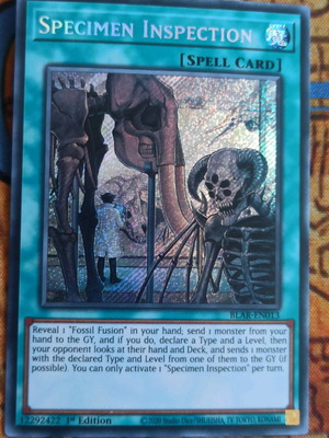 Specimen Inspection Spell Card σε κατάσταση like new, Yugioh