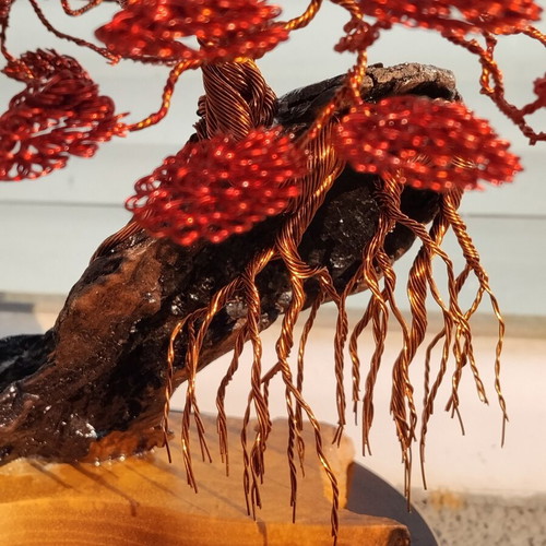 Imperial Red Wood Handmade Art Composition