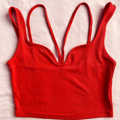Shein red woman's sleeveless crop top size XS used