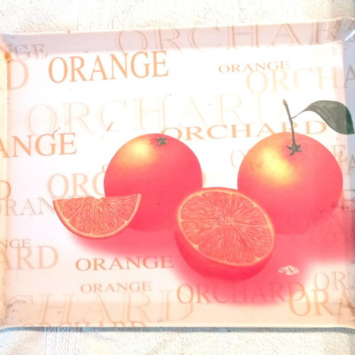 Serving tray used melamine with orange design