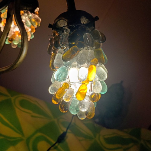 Murano table lamp grape design with brass base