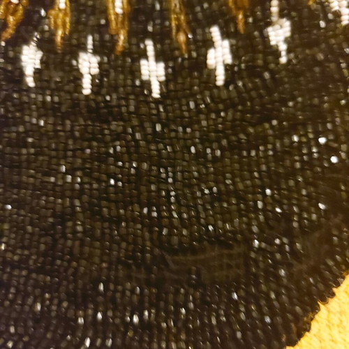 Evening beaded hand bag used, black multicolor