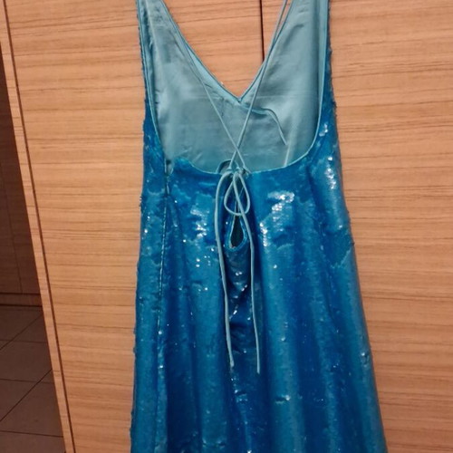 Ganni dress with paillettes new, size L 40 12, blue turquoise