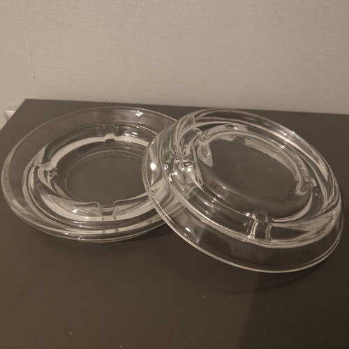 Glass ashtrays set of 2 unused