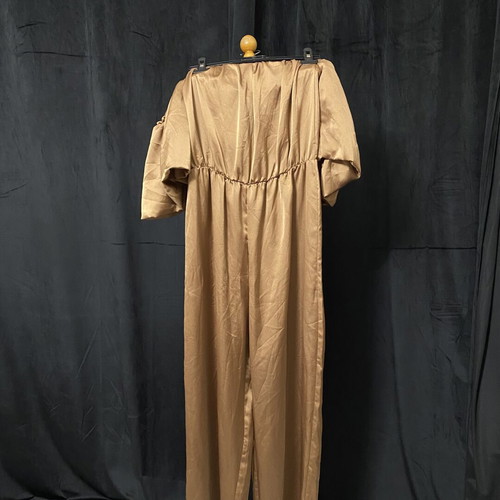 Women's satin jumpsuit bronze gold color size M like new