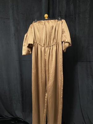 Women's satin jumpsuit bronze gold color size M like new