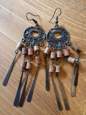 Boxo style dangling earrings about 10cm