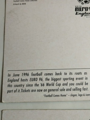 Football Comes Home Euro 1996 3 κάρτες μεταχειρισμένες