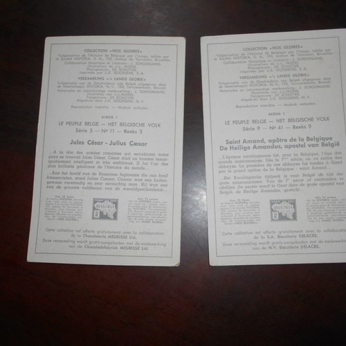 Julius Caesar and Gauls cards used, 8 old Belgian chocolate cards