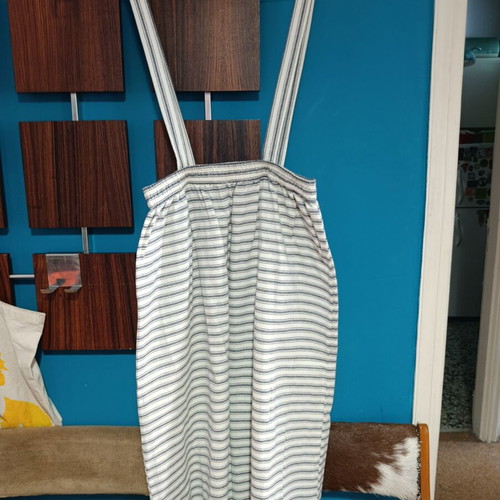Mango striped salopette skirt like new, beige and gray