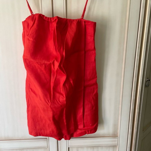 H&M Linen Strapless Dress like new, red, -  20,00 - Vendora.cy