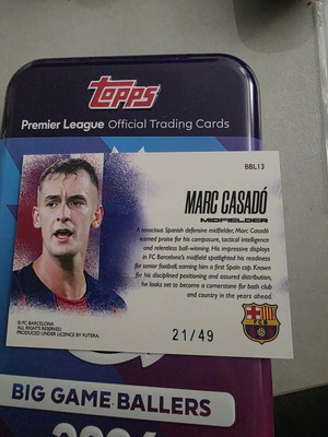Κάρτα Marc Casadó αριθμημένη παράλληλη 21/49 FC Barcelona Futera