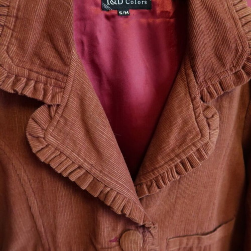 Corduroy cropped jacket terracotta S/M in excellent condition