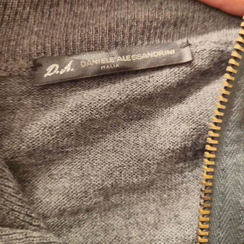 Daniele Alessandrini Grey Wool Pullover Sweater Like New, Batwing Sleeves