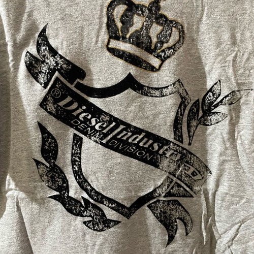 Diesel T shirt like new with embossed crown design gray size L