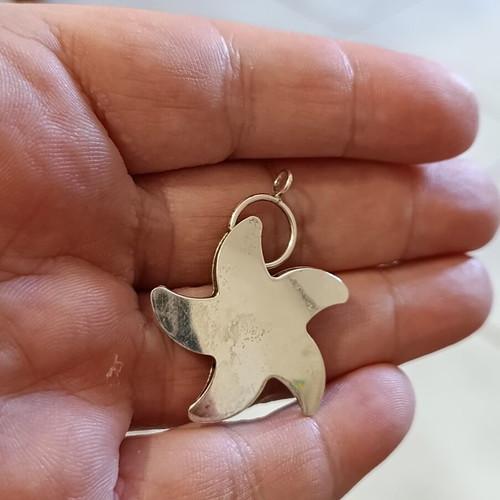 Vintage handmade 925 silver star pendant used