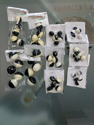 Circular fishing floats new, pack of 10 bags in various sizes