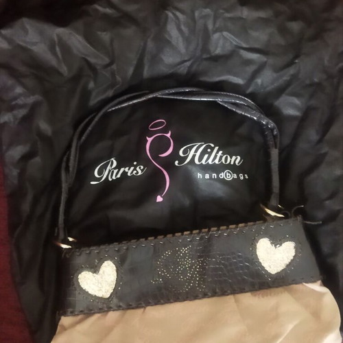 Paris Hilton shoulder bag Y2K style with glitter details
