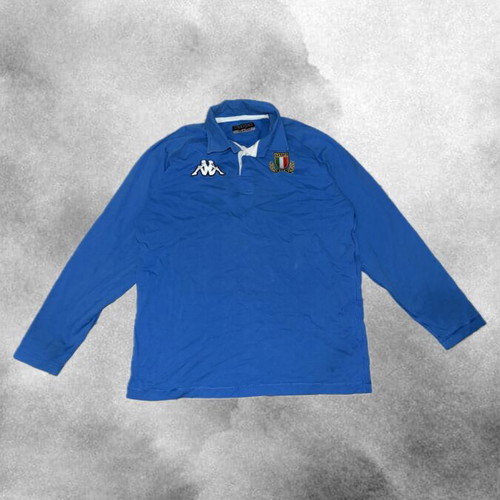 Kappa Italia Rugby Long Sleeve Polo shirt like new, blue