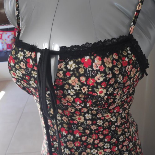 Maxi floral dress with lace details, new, size S