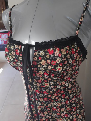 Maxi floral dress with lace details, new, size S