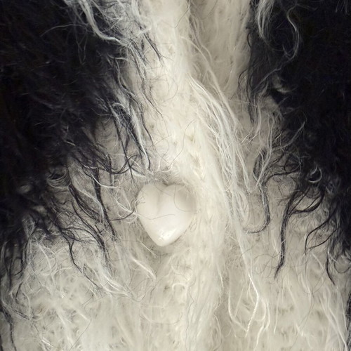 Alouette Kids' Black and White Fluffy Cardigan Size 140 cm Like New