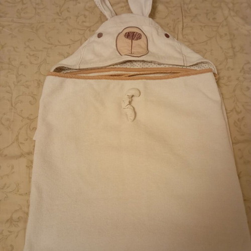 Baby bathrobe like new with bunny design