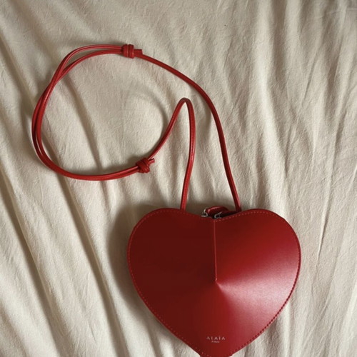 Alaia heart bag used, crossbody, red