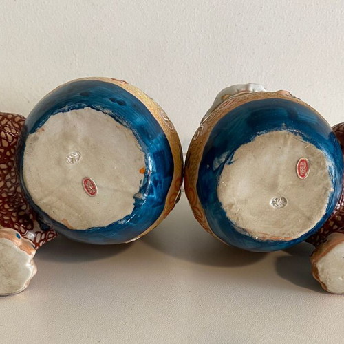Japanese Foo Dogs porcelain pair like new, vintage decorative