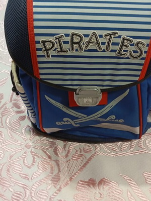 Pirates σχολική τσάντα πλάτης με μπλε ρίγες