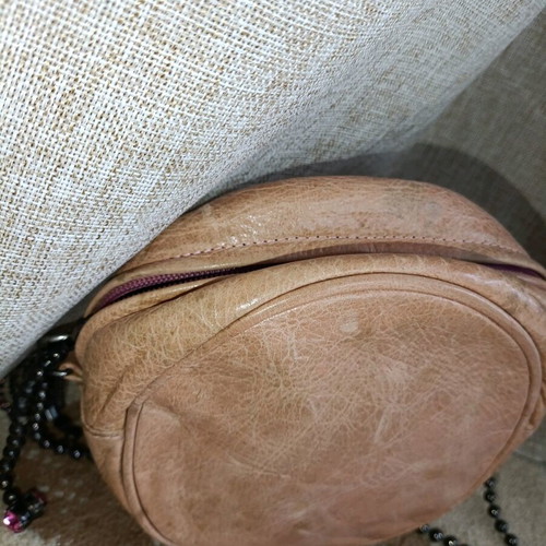 Anna Biagini crossbody bag used, vintage leather beige