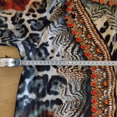 Caftan dress medium like new with unique pattern and color combinations