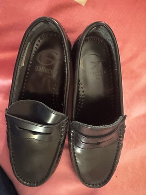 Gallucci leather kids loafer shoes used, black size 31