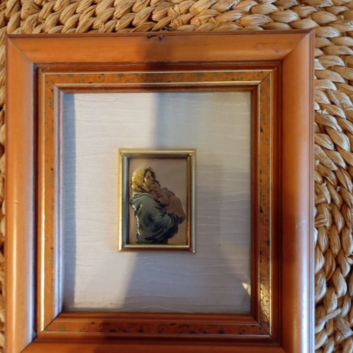 Small gilded painting used with gilded icon inside, 12x13.5 cm